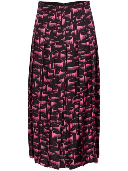 Hedvábný midi sukně s potiskem s abstraktním vzorem Ace Harper