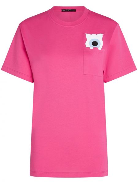 Koszulka z nadrukiem Karl Lagerfeld różowa