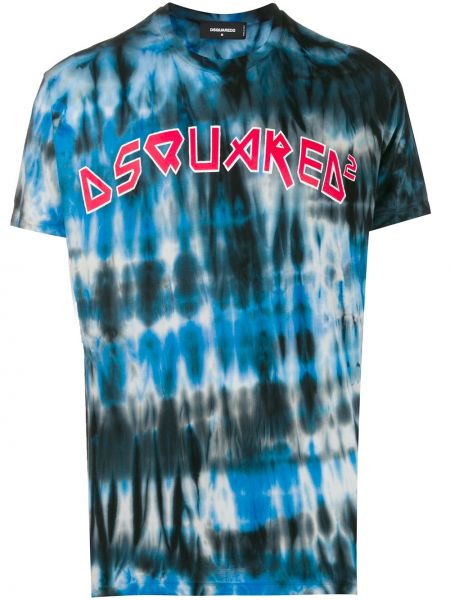 T-shirt à imprimé tie dye Dsquared2 bleu