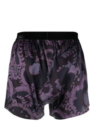 Gėlėtos šortai su paisley raštu Tom Ford violetinė