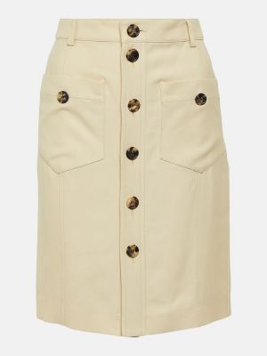 Mini falda de tela jersey Saint Laurent beige