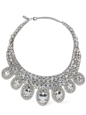 Ogrlica s kristali Moschino srebrna