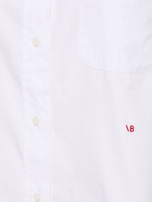 Oversized bombažna srajca Victoria Beckham bela