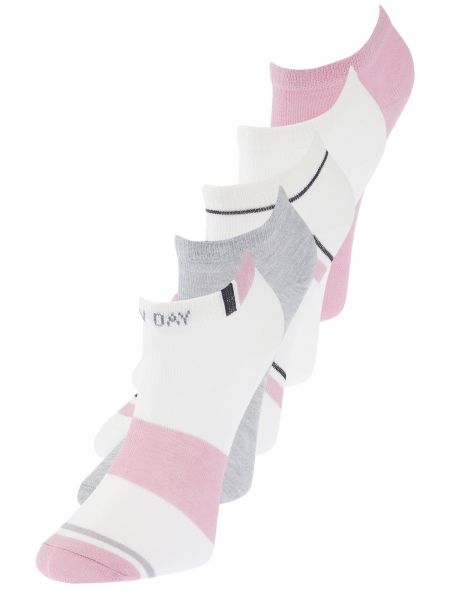 Pletene bombažne nogavice s črtami Trendyol roza
