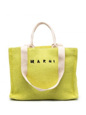 Shopper handtasche mit stickerei Marni grün
