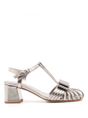 Usnjene sandali Sarah Chofakian srebrna