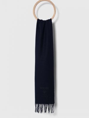 Однотонный шерстяной шарф Moschino серый