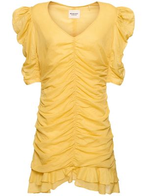 Mini vestido de algodón Marant Etoile amarillo