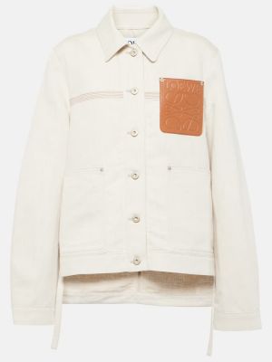 Bavlněná lněná bunda Loewe bílá