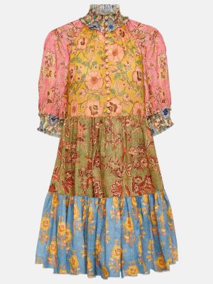 Bombažna obleka s cvetličnim vzorcem Zimmermann