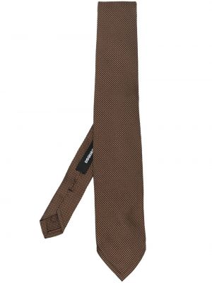 Жакардова копринена вратовръзка Dsquared2 кафяво