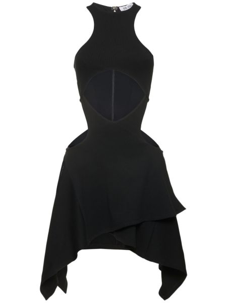 Mini vestido de algodón de tela jersey The Attico negro