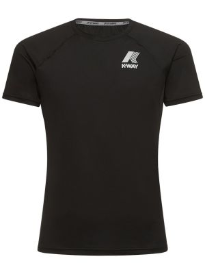 Slim fit majica iz najlona K-way črna