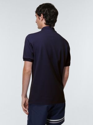 Памучна поло тениска Brunello Cucinelli синьо