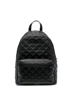 Jacquard rucksack mit reißverschluss Emporio Armani schwarz