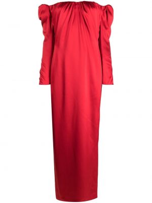 Večerna obleka z dolgimi rokavi V:pm Atelier rdeča