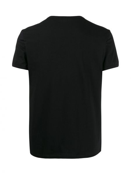 T-krekls ar apdruku ar v veida izgriezumu Versace melns