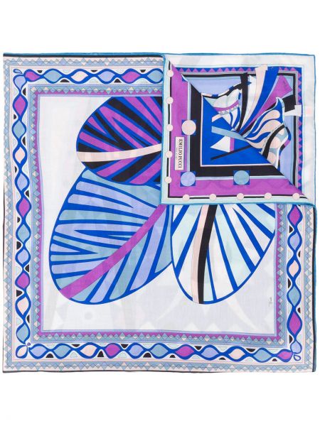 Bufanda con estampado con estampado abstracto Emilio Pucci azul