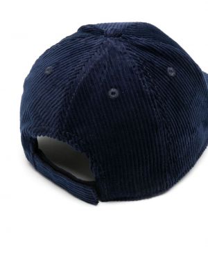 Haftowana czapka z daszkiem sztruksowa Mc2 Saint Barth niebieska
