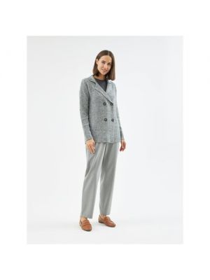 Пиджак Pompa, средней длины, силуэт прямой, 48 серый