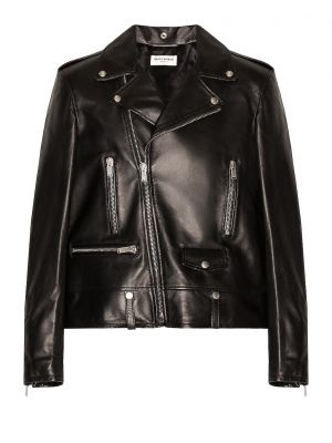 Классическая мотоциклетная куртка Saint Laurent черная