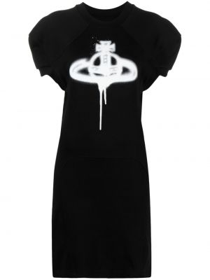 Mini šaty s potlačou Vivienne Westwood čierna
