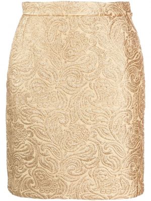 Jacquard mini suknja Saint Laurent Pre-owned zlatna