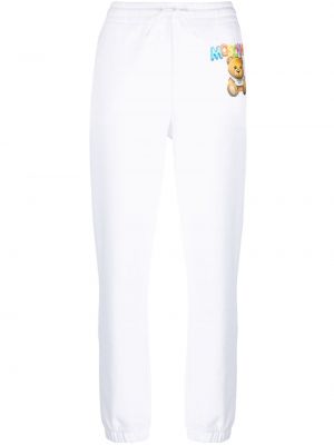 Спортни панталони с принт Moschino бяло