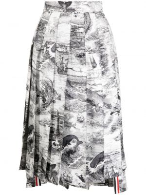 Spódnica z nadrukiem plisowana Thom Browne