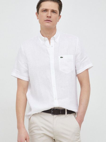 Ленена риза Lacoste бяло