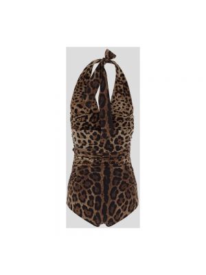 Badeanzug mit print mit leopardenmuster Dolce & Gabbana braun