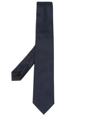 Jedwabny krawat pleciony Zegna niebieski