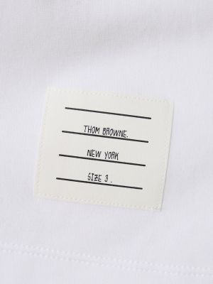 Памучна тениска на райета от джърси Thom Browne сиво