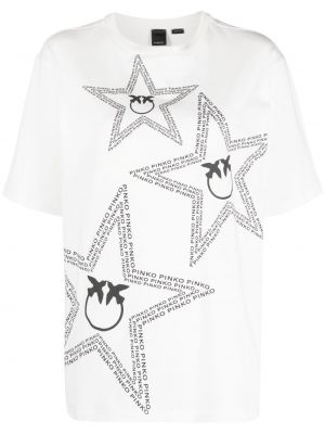 T-shirt con stampa Pinko bianco