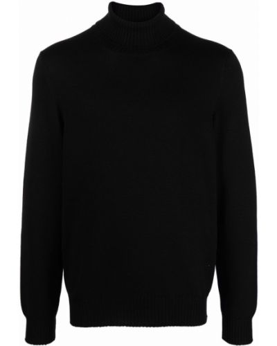Jersey de punto de cuello vuelto de tela jersey D4.0 negro