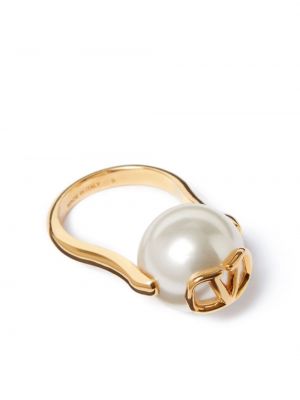 Prstan z perlami Valentino Garavani zlata