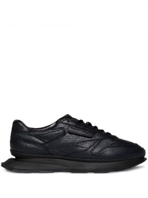 Sneakersy sznurowane skórzane koronkowe Reebok Ltd czarne