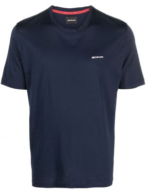 Bavlněné tričko s výšivkou Kiton modré