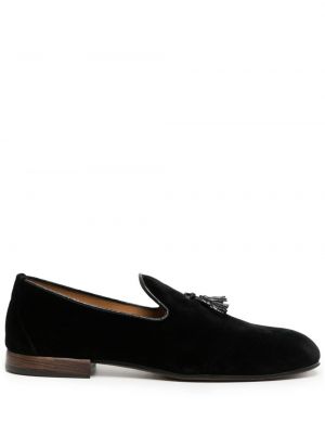Aksamitne loafers Tom Ford czarne