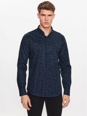 Marškiniai slim fit Armani Exchange mėlyna