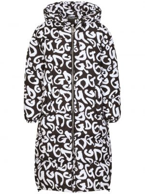 Palton cu fermoar cu glugă cu imagine Dolce & Gabbana