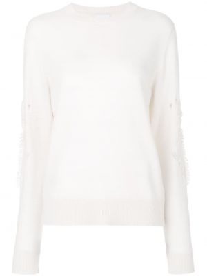 Kašmírový pulovr s kulatým výstřihem Barrie bílý