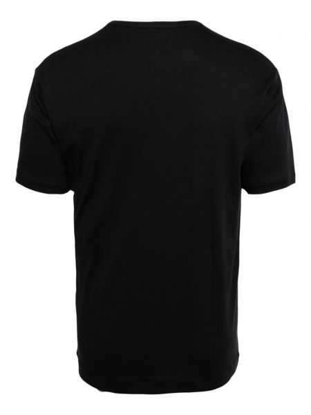 Koszulka bawełniana z okrągłym dekoltem Sunspel czarna