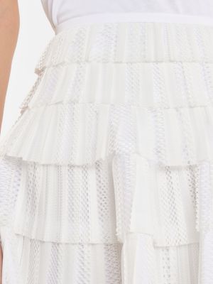 Čipkovaná plisovaná minisukňa Alaã¯a biela