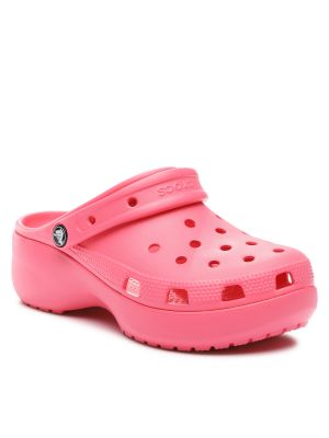 Sandales à plateforme à plateforme Crocs rose