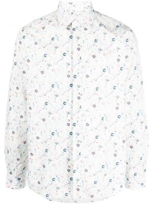 Φλοράλ βαμβακερό πουκάμισο με σχέδιο Paul Smith λευκό