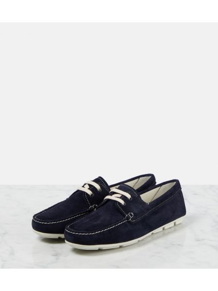 Pantofi loafer din piele de căprioară Prada albastru