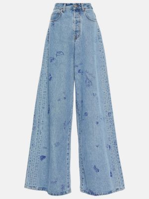 Voľné džínsy s nízkym pásom s potlačou Vetements modrá