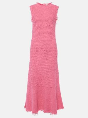 Bavlněné dlouhé šaty Jil Sander růžové