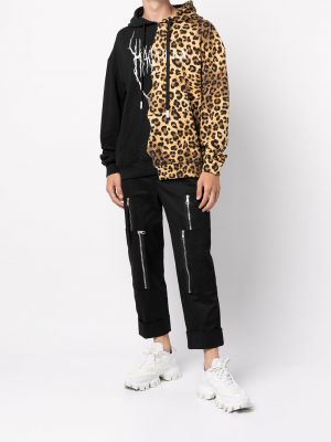 Raštuotas džemperis su gobtuvu leopardinis Haculla
